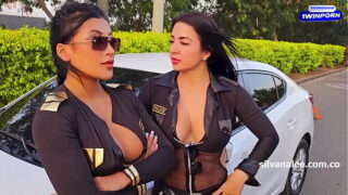 Martix and Silvana Lee are big asses latinas officers and arrest a big black cock